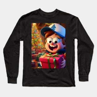 Unveiling Enigmatic Holiday Magic: Gravity Falls Christmas Art for Iconic Festive Designs! Long Sleeve T-Shirt